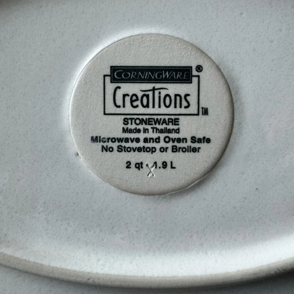 Corning Ware Creations Oval Casserole Dish with Lid - 2 Quart Ceramic Stoneware